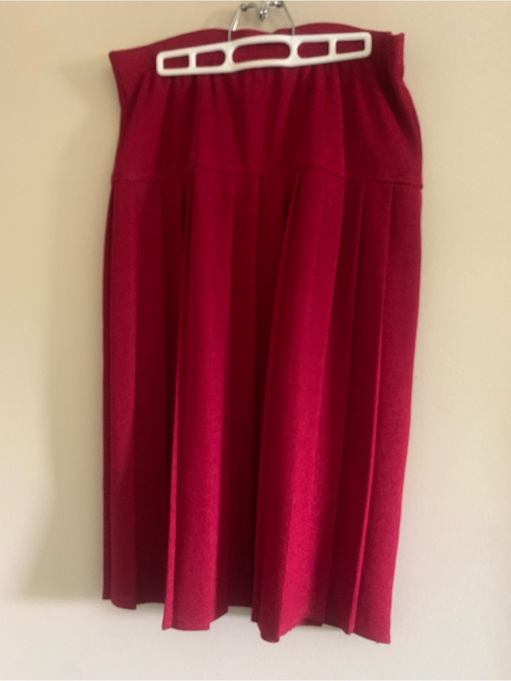 TanJay Vibrant Red Pleated Midi Skirt